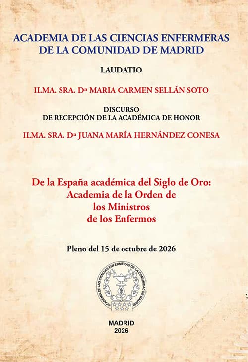 Portada de De la España Académica del Siglo de Oro: Academia de la Orden de los Ministros de los Enfermos